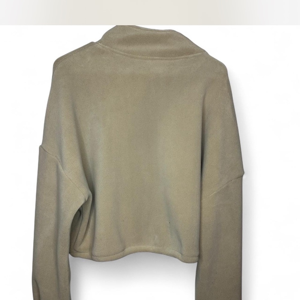 Beige Fleece Jacket with Zip - Picture 7 of 13